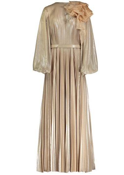 GN Gold foil pleated gown Powder Couture GN Gold foil pleated gown Powder Couture