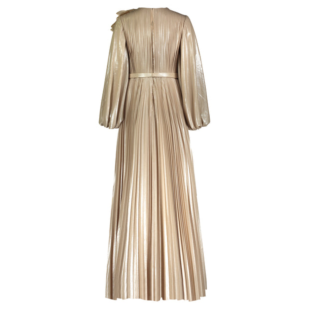 GN • Gold foil pleated gown