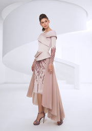 SK Peplum Multi Layer Gown