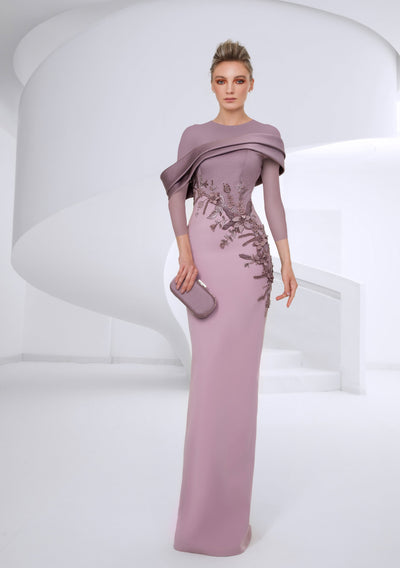 SK • Power Pink Diagonally cut Gown