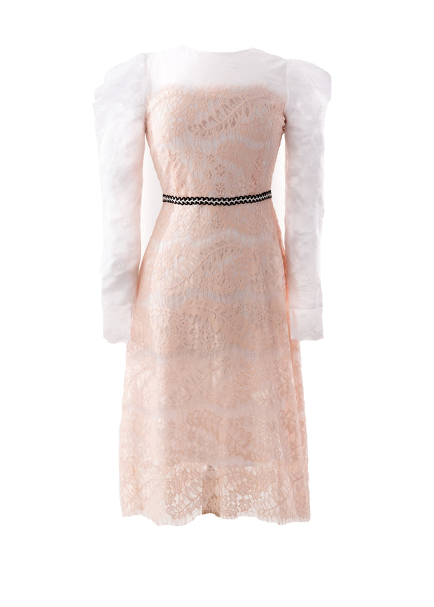 RR • Puff Sleeves Italian Lace Dress