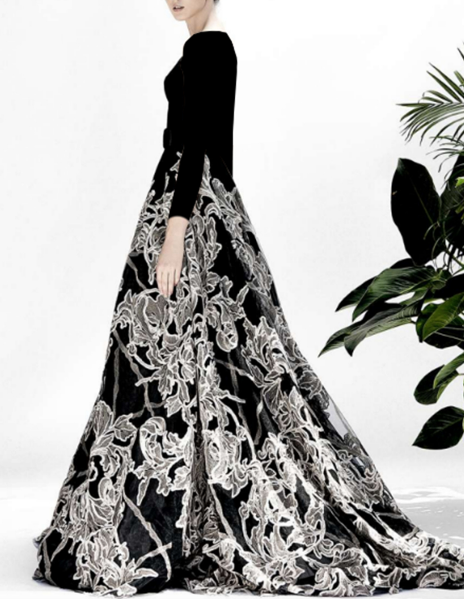 Saiid Kobeisy Floral Embroidered Gown Powder Couture Saiid Kobeisy Floral Embroidered Gown Powder Couture
