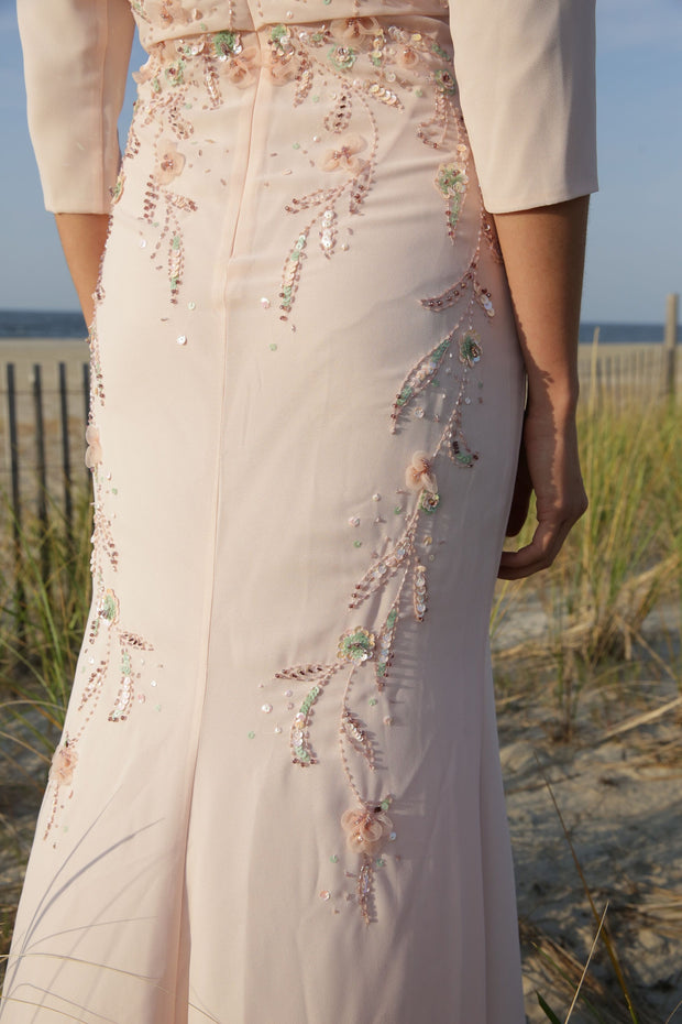 Gabrielle • Embroidered chiffon gown