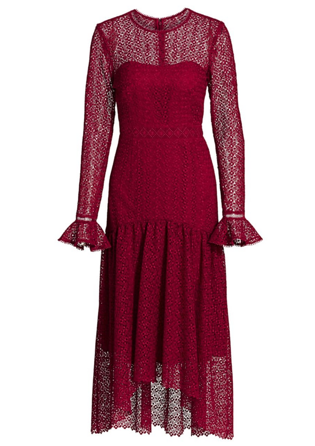 ML Lace Long Sleeve Cranberry Midi Dress Powder Couture ML Lace Long Sleeve Cranberry Midi Dress Powder Couture